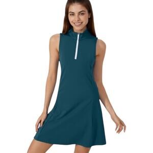Halara Oxford Blue Cloudful Half Zip 2-Piece Golf/Tennis Dress w/ Shorts | NEW!